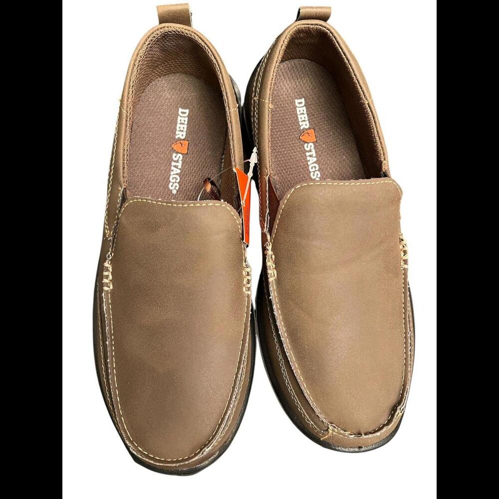 Deer Stags‎ Boys Sz 3M Zesty Brown Slip On Loafers Faux Leather